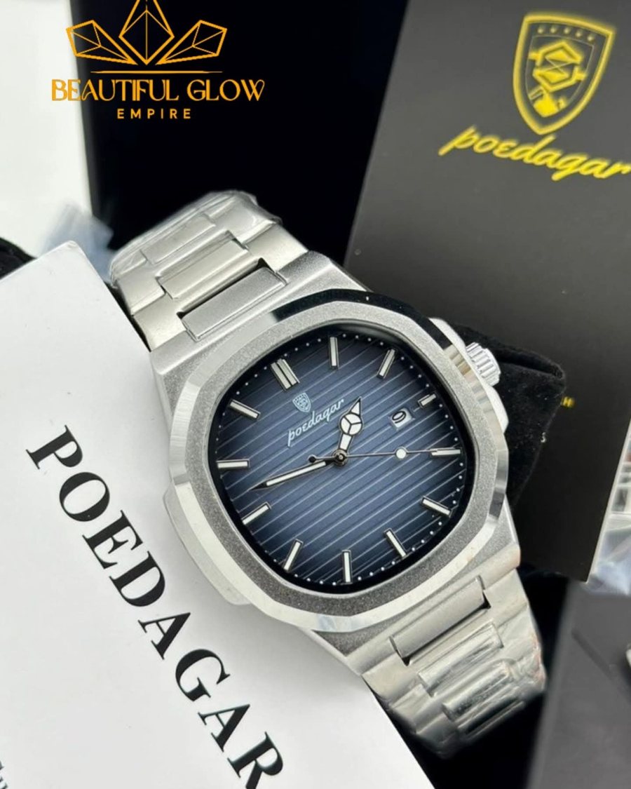 Poedagar wristwatch, Silver, Blue Dial
