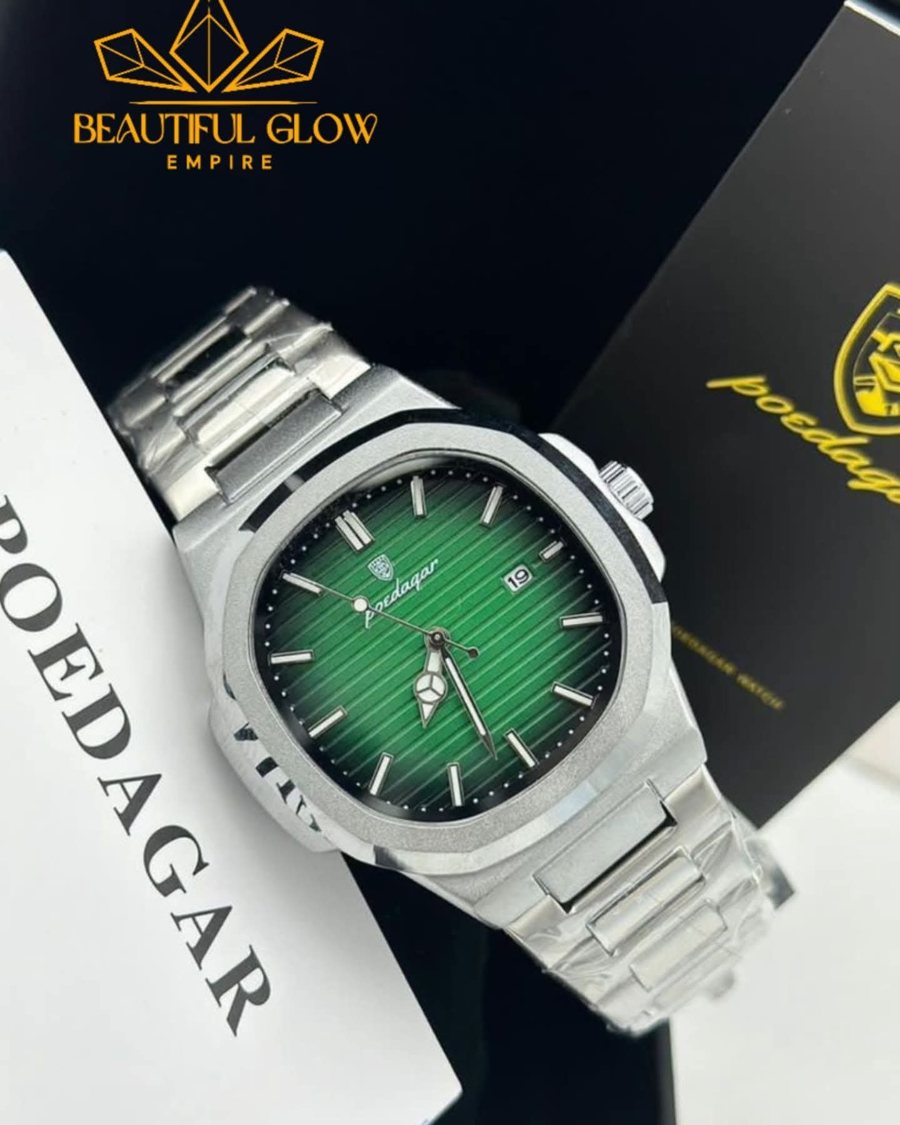 Poedagar wristwatch, Silver, Green Dial